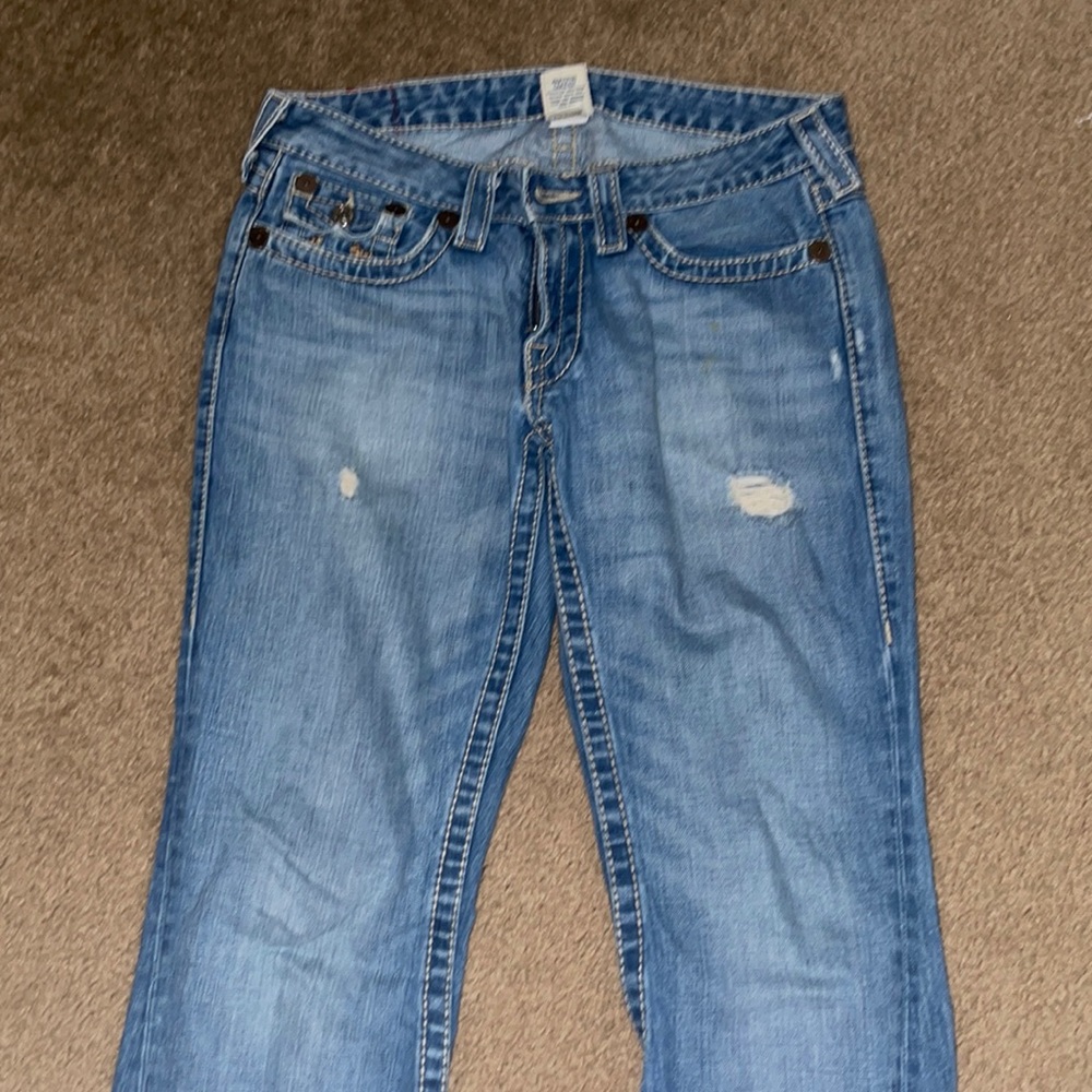 true religion rainbow joey size 31 jeans flare women distressed